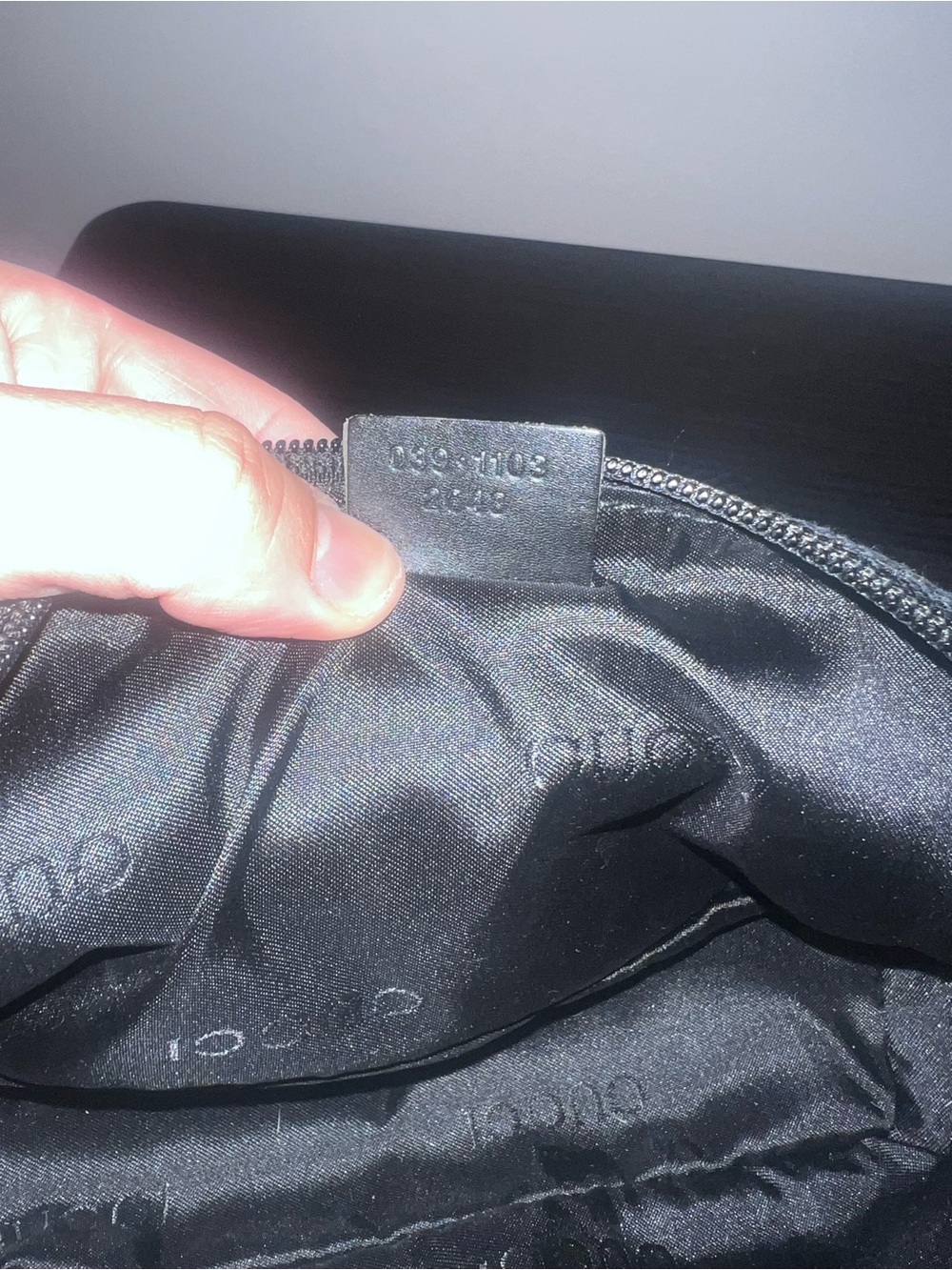 Gucci Black GG Monogram Wristlet Pouch - Picture 7 of 8